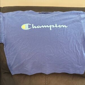 Champion Classic Blue Tee with Logo